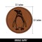 Realistic Magellanic Penguin Bird South America Round Iron-On Engraved Faux Leather Patch Applique - 2.5 Inch